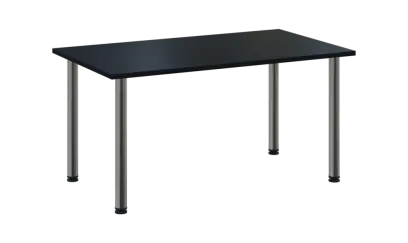 CRTR 140 jídelní stůl, kovová podnož chrom, deska 25 mm, 1394x800 mm, černá